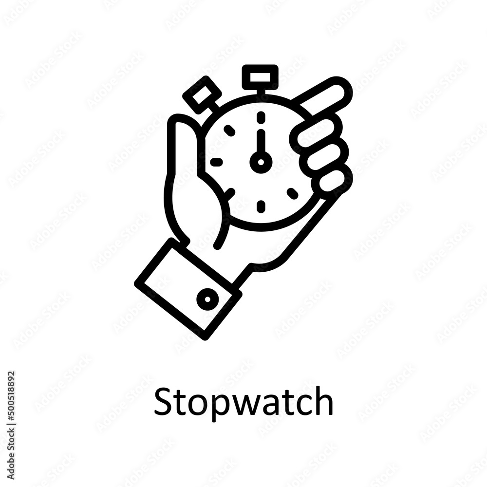 Stopwatch vector Outline Icon Design illustration. Creative Process Symbol on White background EPS 10 File Stopwatch vector Outline Icon Design illustration. Creative Process Symbol on White background EPS 10 File