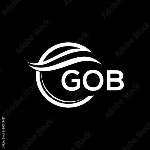 GOB letter logo design on black background. GOB  creative initials letter logo concept. GOB letter design.
 photo