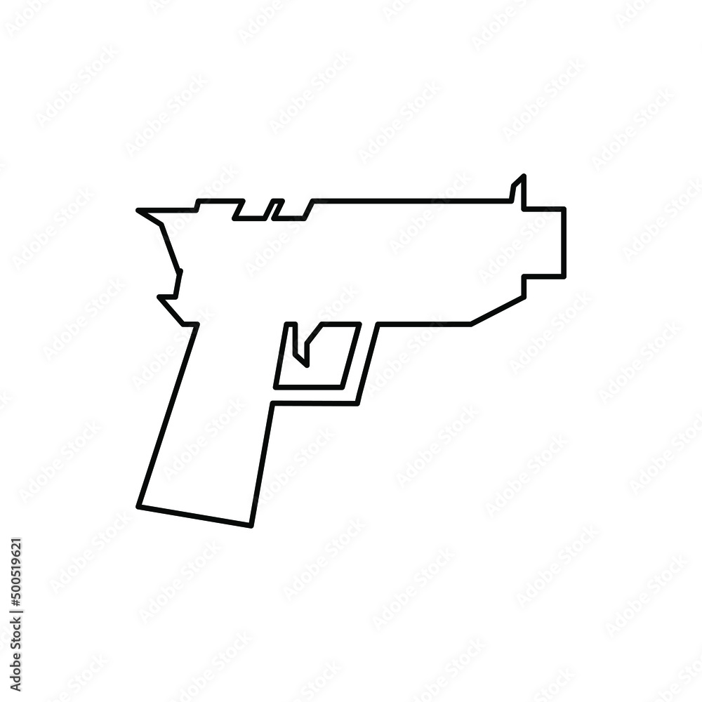 Gun line icon vector isolated on white background. Gun line icon vector isolated on white background.