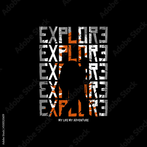 explore typography t-shirt adventure design
 photo