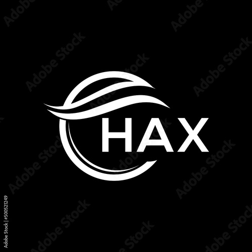 HAX letter logo design on black background. HAX  creative initials letter logo concept. HAX letter design.
 photo