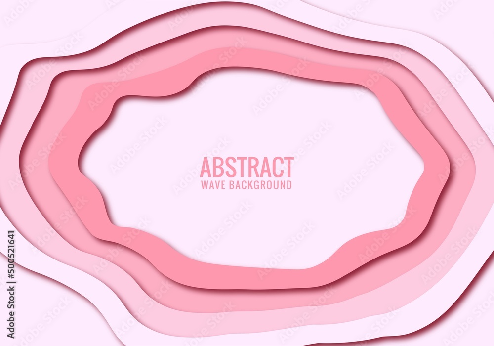 Abstract pink paper cut circle shapes background