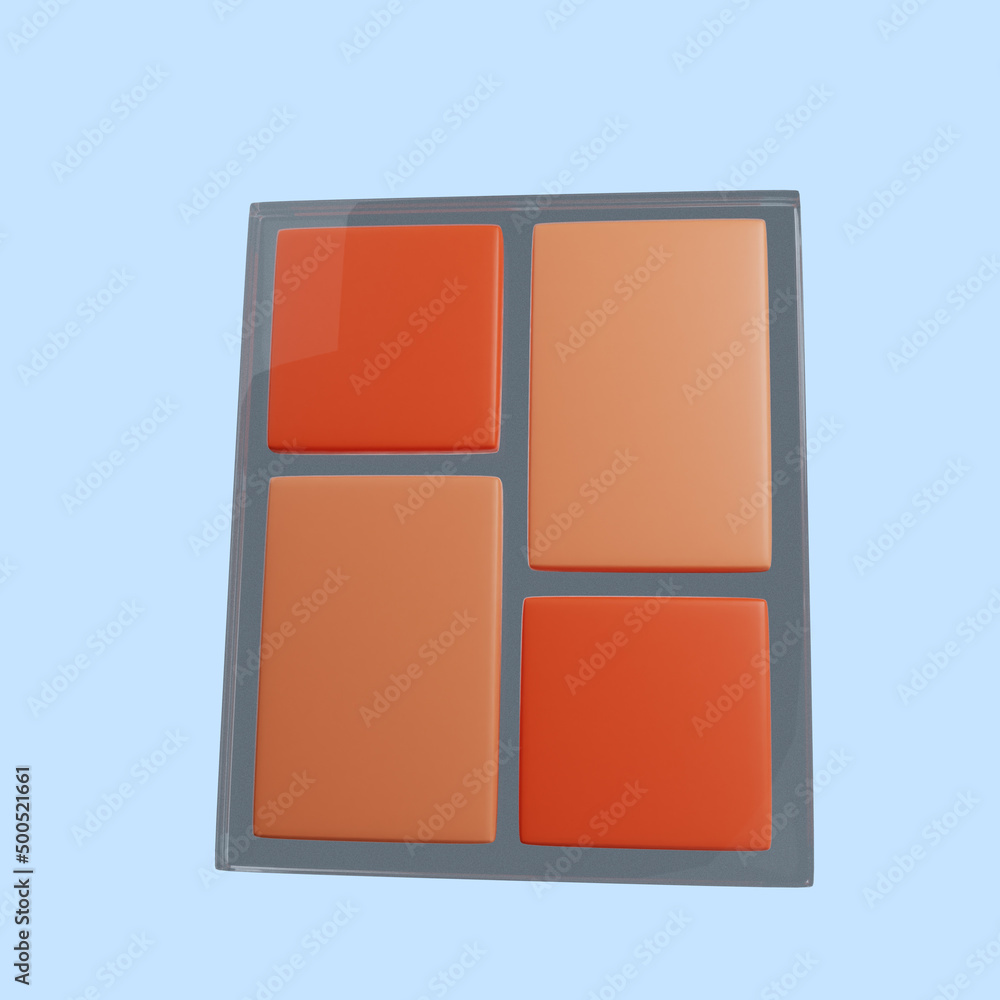 3d illustration of layout icon 3d illustration of layout icon