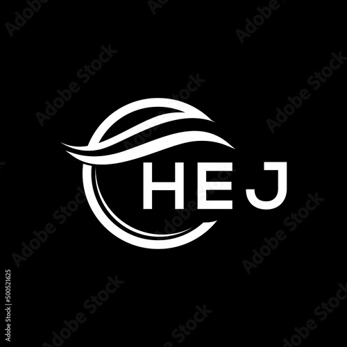 HEJ letter logo design on black background. HEJ  creative initials letter logo concept. HEJ letter design.
