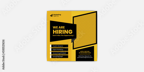We are hiring post Job vacancy social media template square web banner design