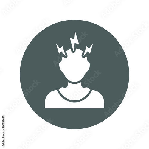 Cold, headache, ill icon. Gray vector design.