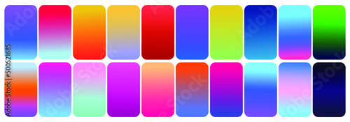 Set of Modern screen vector background. Color template for mobile app