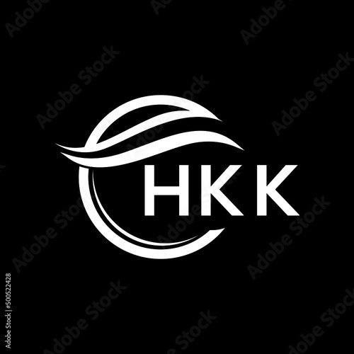 HKK letter logo design on black background. HKK  creative initials letter logo concept. HKK letter design.
 photo