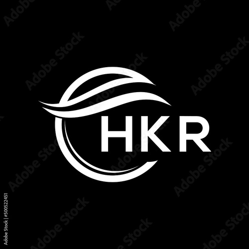 HKR letter logo design on black background. HKR  creative initials letter logo concept. HKR letter design.
 photo