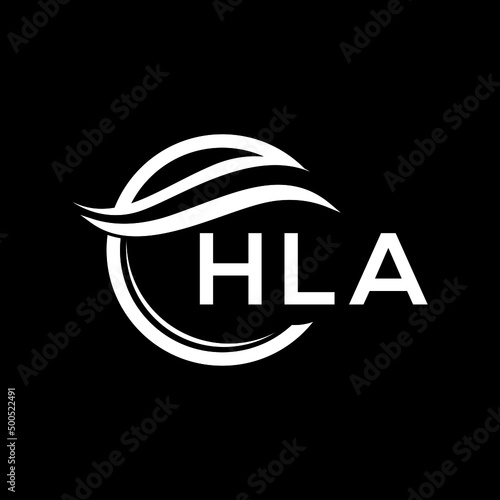 HLA letter logo design on black background. HLA  creative initials letter logo concept. HLA letter design.
