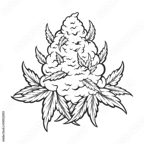 Weed leaf plant medicinal hemp monochrom Zombie gorilla with king crown monochrome vector illustrations for your work logo, merchandise t-shirt, stickers and label designs, poster, greeting cards