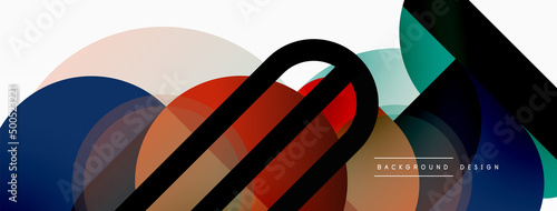 Round triangle shapes lines and circles. Geometric vector illustration for wallpaper banner background or landing page