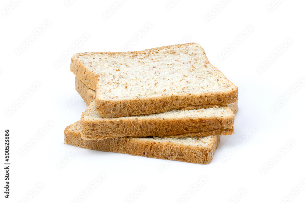 Three sliced bread isolated on white background. Three sliced bread isolated on white background.