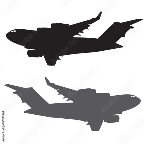 globemaster military cargo plane silhouette vector design