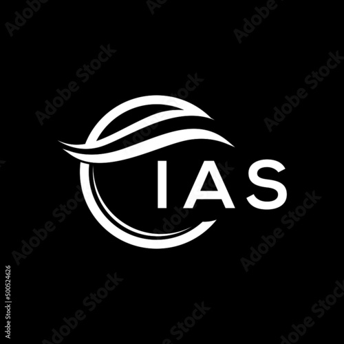 IAS letter logo design on black background. IAS  creative initials letter logo concept. IAS letter design.
 photo