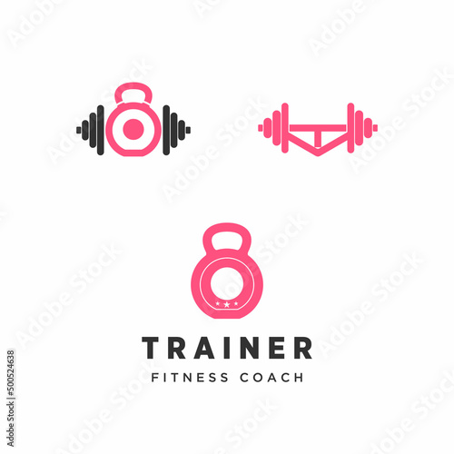 barbell and dumbbell fitness equipment Image graphic icon logo design abstract concept vector stock. Can be used as a symbol associated with sport tool.
