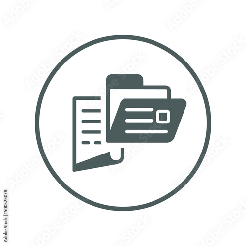 Document, business, file icon. Gray vector sketch.