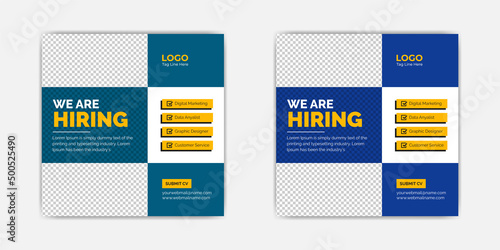 We are hiring job position social media post or job vacancy poster template