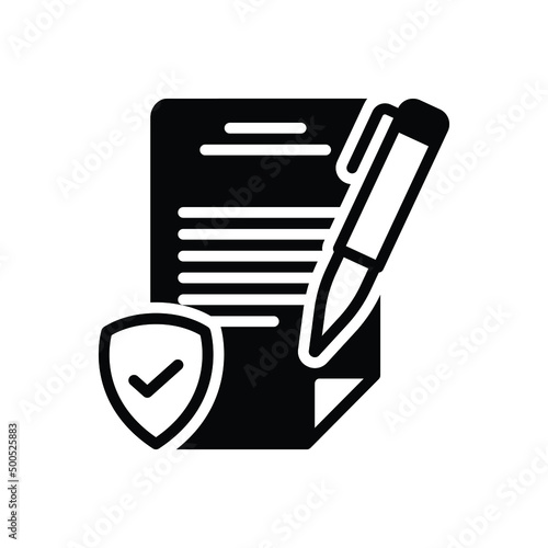 Black solid icon for policy