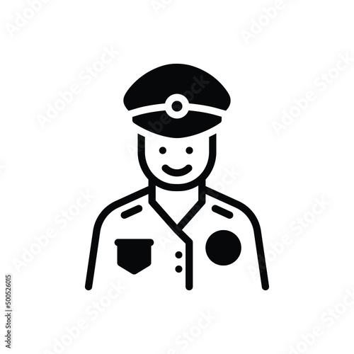 Black solid icon for guard