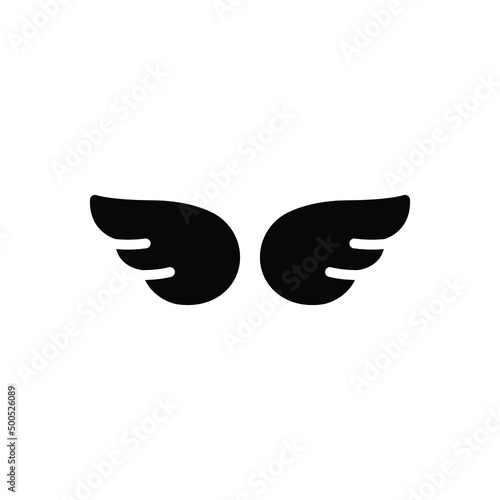 Black solid icon for wings