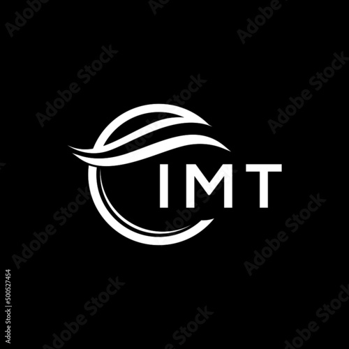 IMT letter logo design on black background. IMT  creative initials letter logo concept. IMT letter design.
 photo