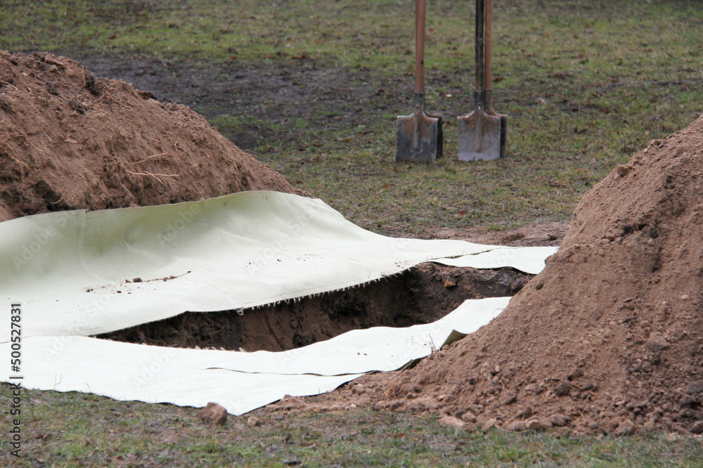 Open grave for a burial