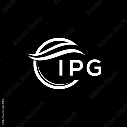 IPG letter logo design on black background. IPG  creative initials letter logo concept. IPG letter design.
 photo