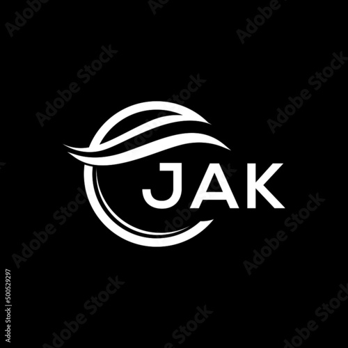 JAK letter logo design on black background. JAK  creative initials letter logo concept. JAK letter design.
