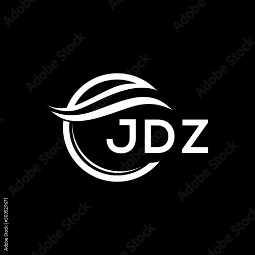 JDZ letter logo design on black background. JDZ  creative initials letter logo concept. JDZ letter design.
 photo