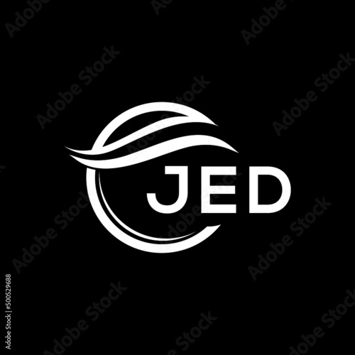 JED letter logo design on black background. JED  creative initials letter logo concept. JED letter design.
