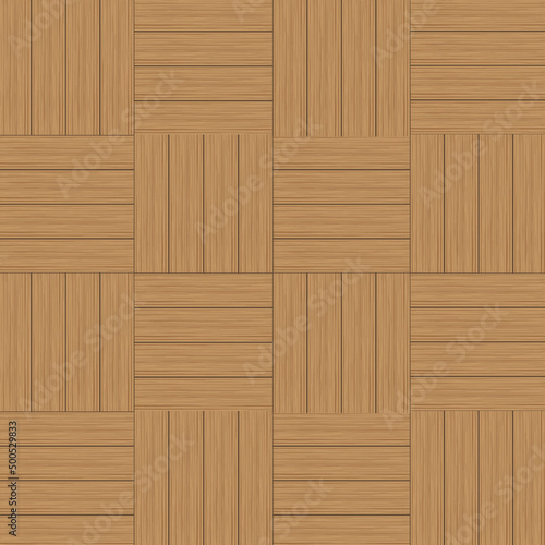 Parquet, seamless wooden floor, striped mosaic tiles. Editable vector template in samples.