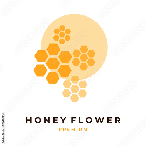 Healthy honey flower vector illustration logo