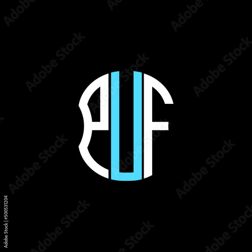 PUF letter logo creative design with vector graphic