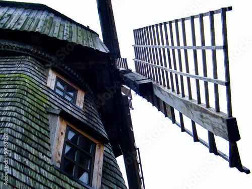 The Old Windmill. Wooden shingles on the roof