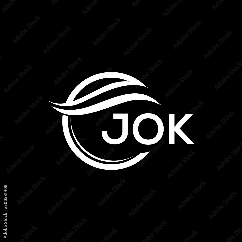 JOK letter logo design on black background. JOK creative initials letter logo concept. JOK letter design. 