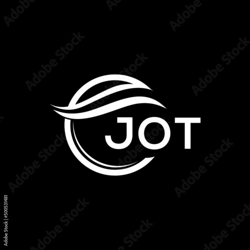 Fotografiet JOT letter logo design on black background