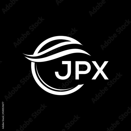 JPX letter logo design on black background. JPX creative initials letter logo concept. JPX letter design.  photo