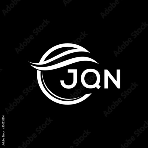 JQN letter logo design on black background. JQN  creative initials letter logo concept. JQN letter design.
 photo