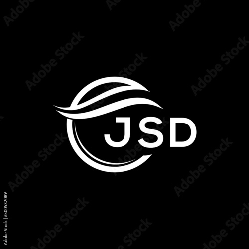 JSD letter logo design on black background. JSD  creative initials letter logo concept. JSD letter design.
