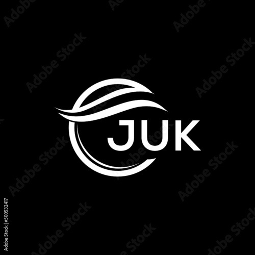 JUK letter logo design on black background. JUK creative initials letter logo concept. JUK letter design. 