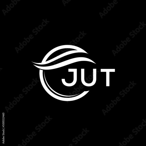 JUT letter logo design on black background. JUT creative initials letter logo concept. JUT letter design. 