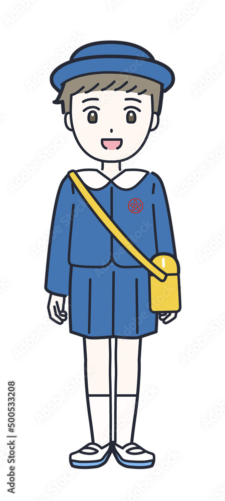 制服を着た男の子の幼稚園児