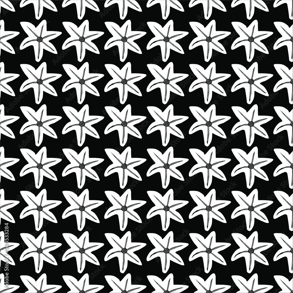 Flower Seamless Motifs Pattern. Vector Illustration Flower Seamless Motifs Pattern. Vector Illustration