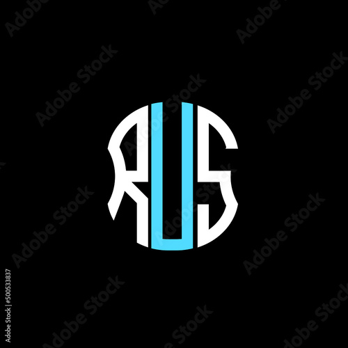 RUS letter logo creative design with vector graphic