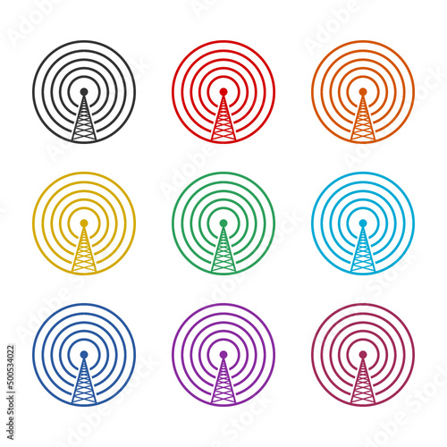 Transmitter antenna symbol color set