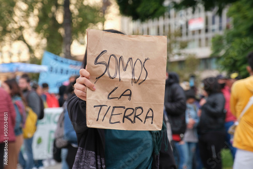 Earth Day demonstration in Buenos Aires, Argentina  environmental activism. © Carolina Jaramillo