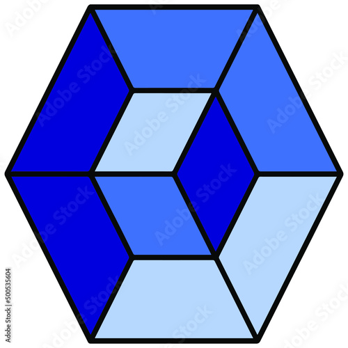 Vector image of an abstract cube inside a big cube