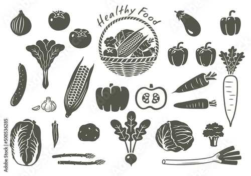 野菜　イラスト　アイコンセット　ベクター