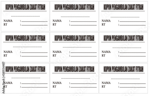 EXAMPLE OF FITRAH ZAKAT TAKING COUPONS